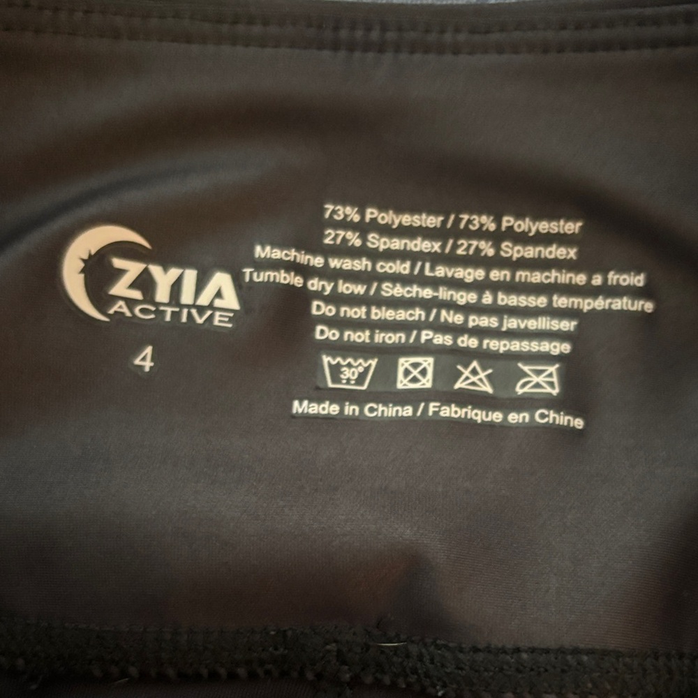 ZYIA women’s Black faux leather reflective Leggings - Picture 2 of 4